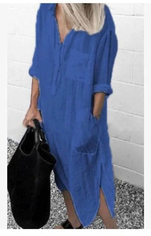 Royal Blue Korean Fashion Smock