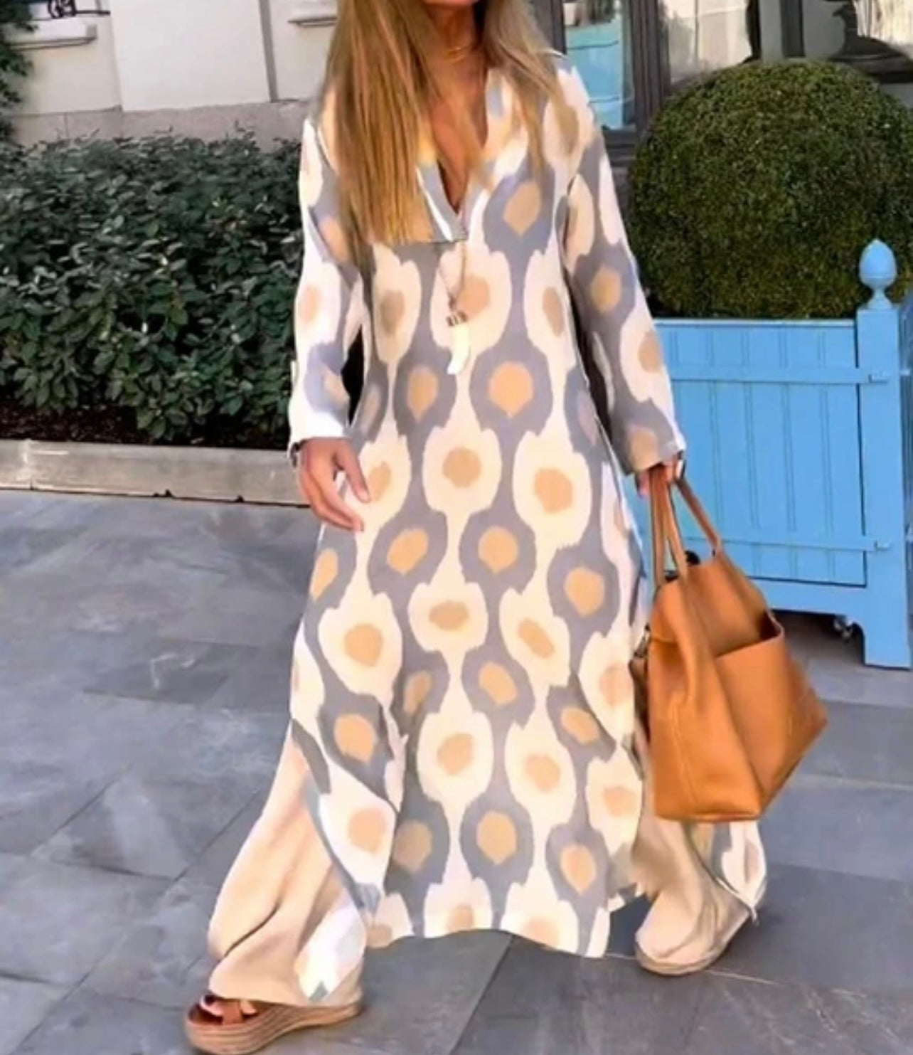 Summer Shirt Dress with Ikat Inspired Print