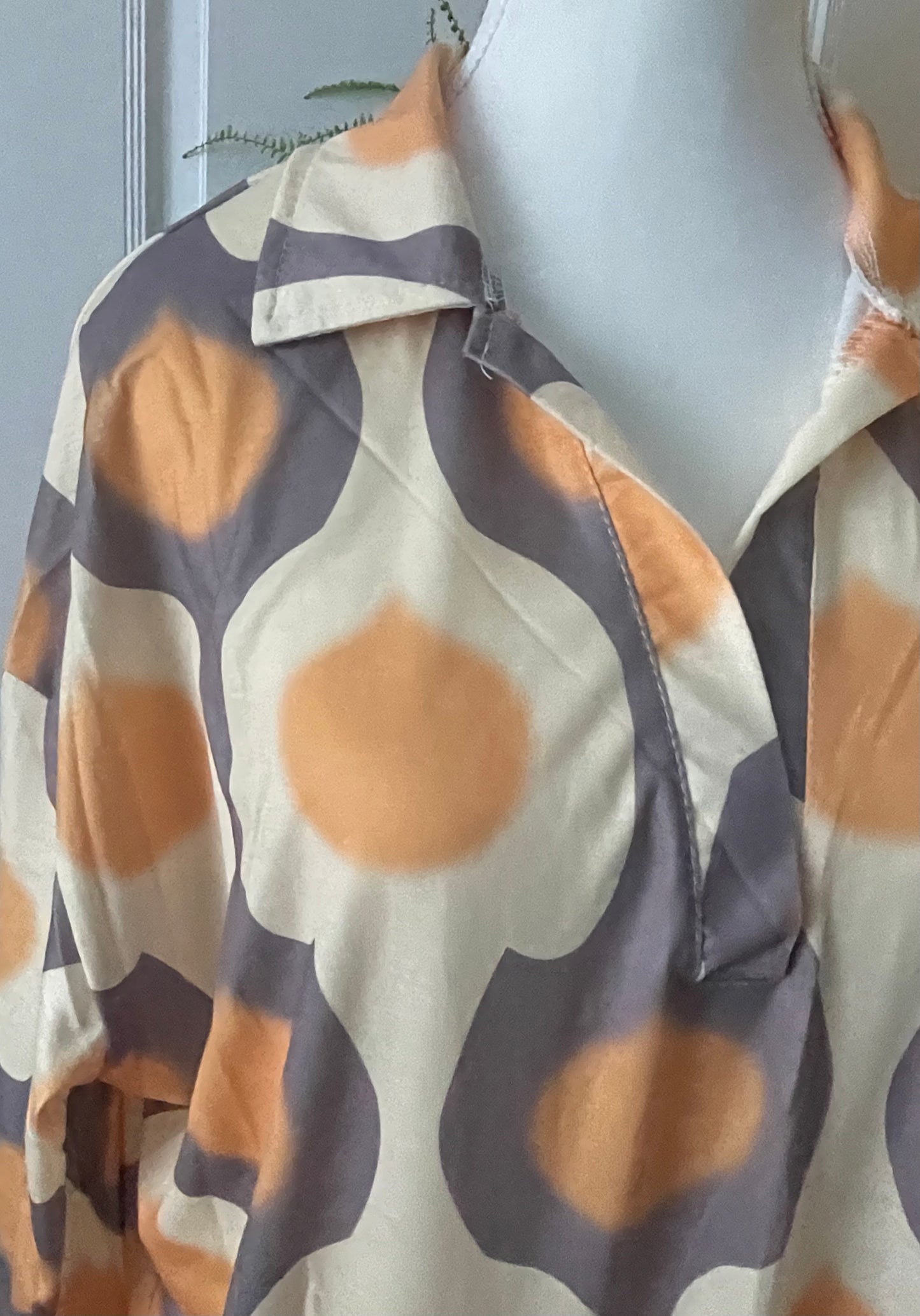 Summer Shirt Dress with Ikat Inspired Print