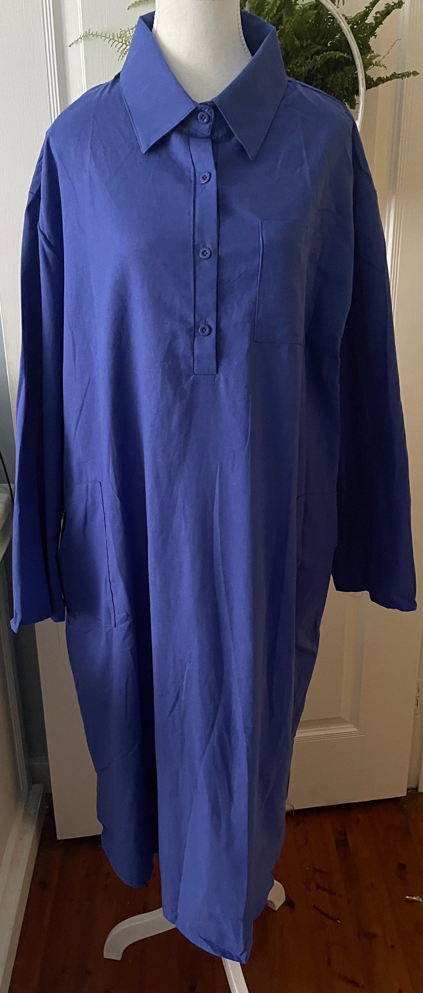 Royal Blue Korean Fashion Smock