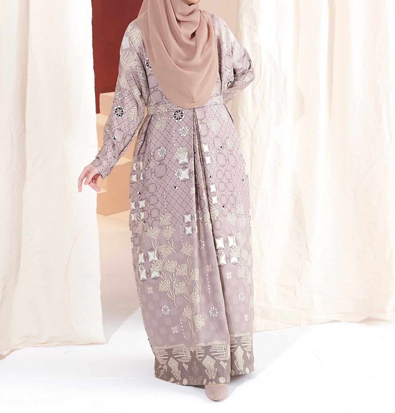 Tailored Kaftan in Smokey Taupe