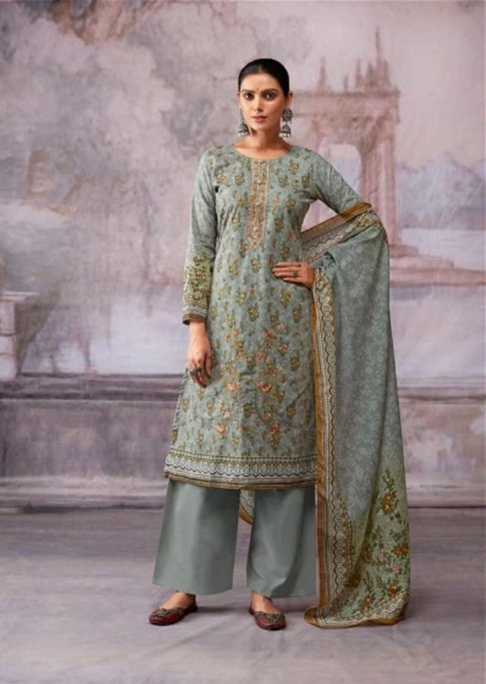 French Blue/Grey Salwar Kameez