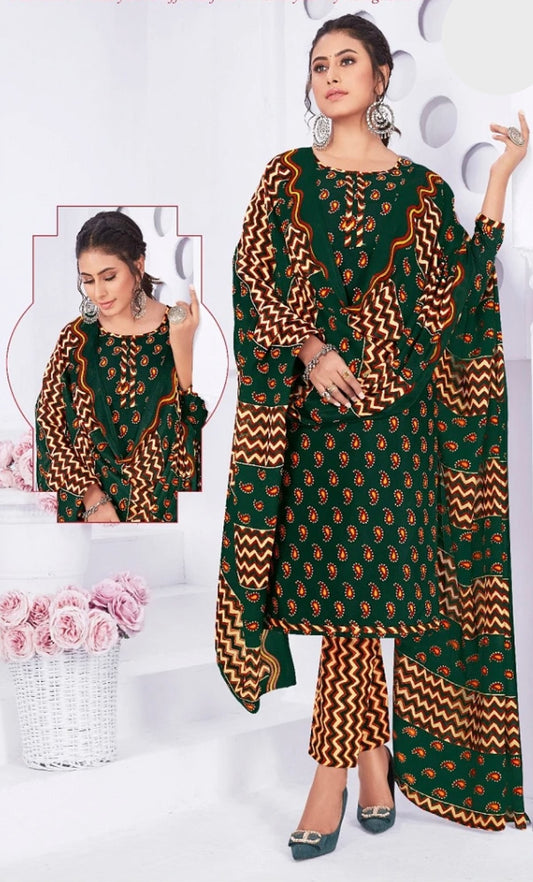 Bottle Green and Ochre Salwar Kameez