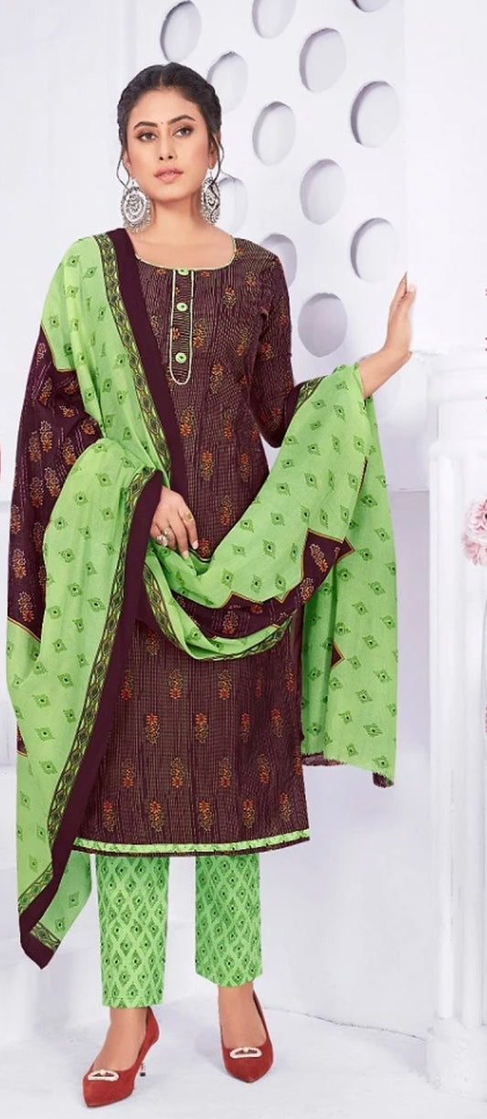 Burgundy and Lime Salwar Kameez
