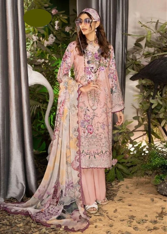 Pastel Pink Pakistani Salwar Kameez with Floral Design