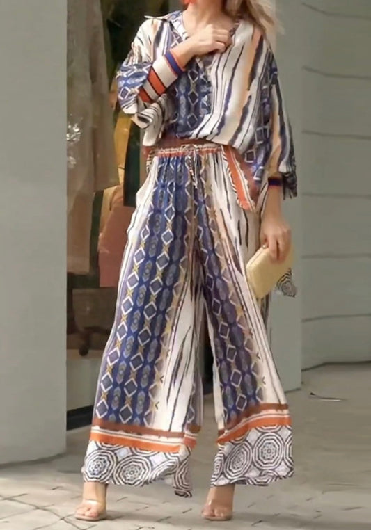 Patterned Pants Suit