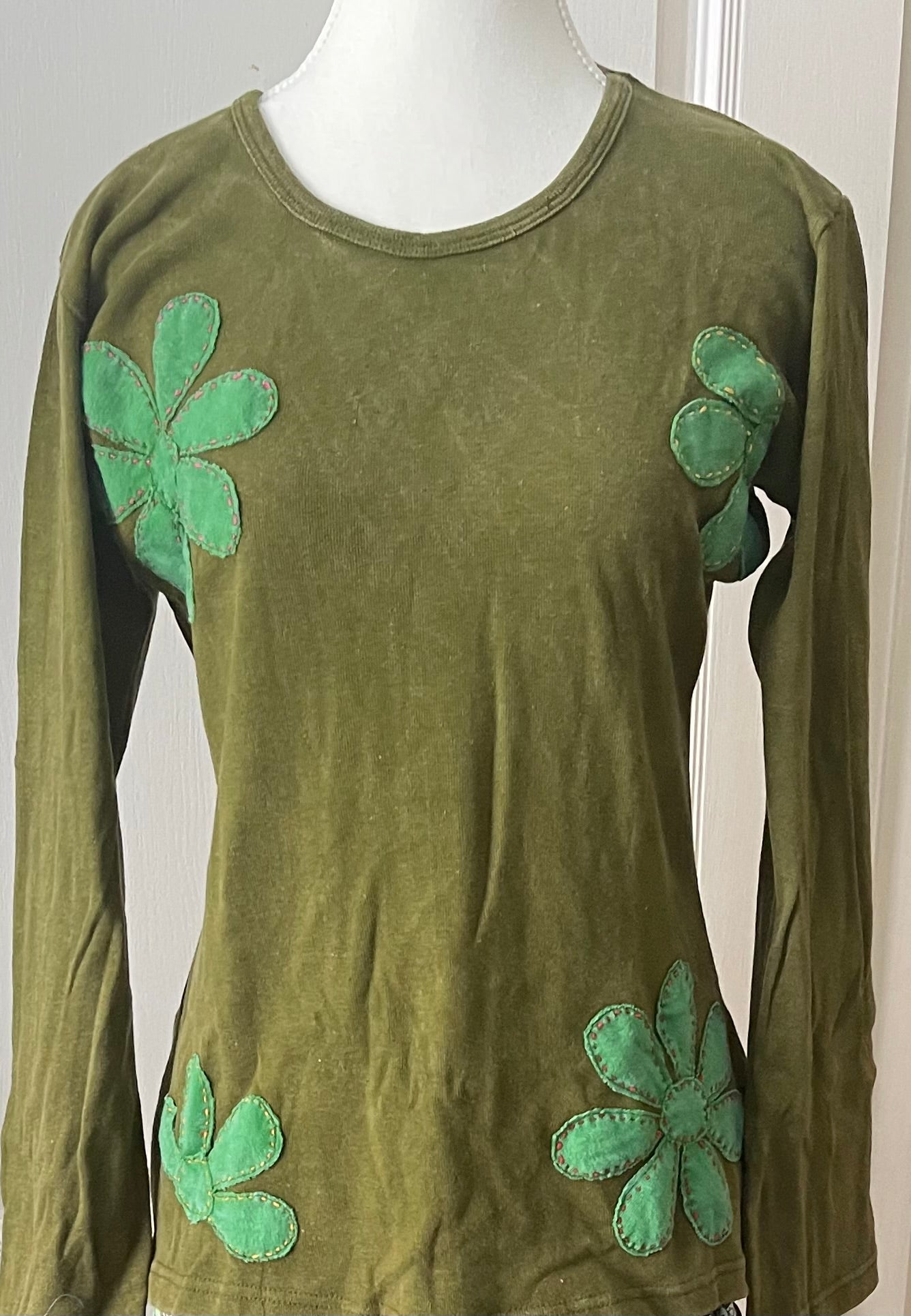 Army Green Pure Cotton Long Sleeve Shirt